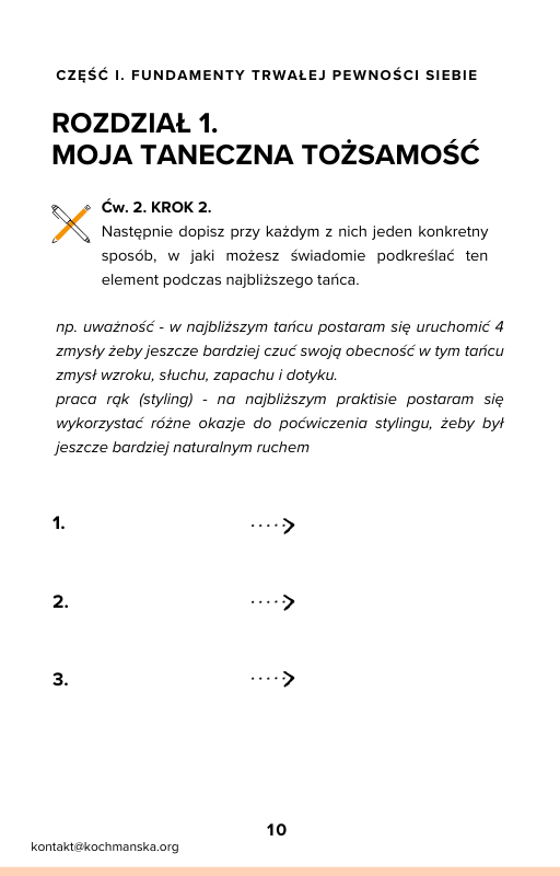 Przykładowa strona workbooka z ćwiczeniem